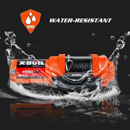 X-BULL Electric Winch 12v Synthetic Rope 4500LBS Wireless Remote ATV UTV 2041KG | Auzzi Store