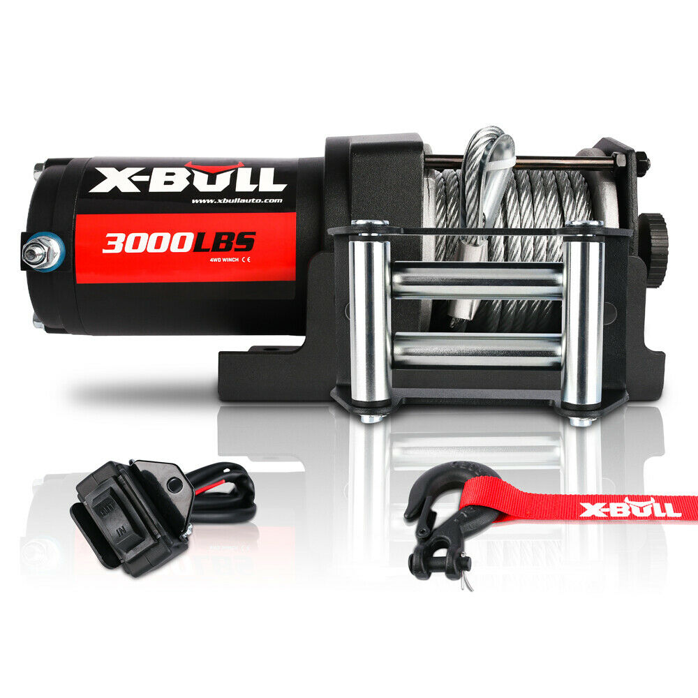 X-BULL Electric Winch 3000lbs/1360kg Wireless 12V Steel Cable ATV 4WD BOAT 4X4 | Auzzi Store