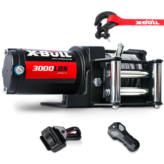 X-BULL Electric Winch 3000lbs/1360kg Wireless 12V Steel Cable ATV 4WD BOAT 4X4 | Auzzi Store