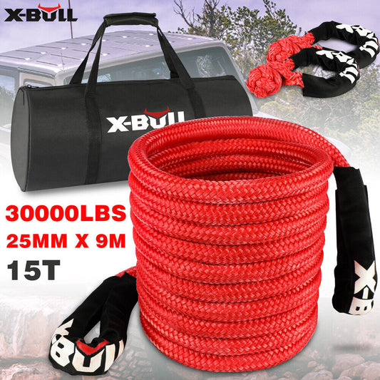 X-BULL Kinetic Rope 25mm x 9m Snatch Strap Recovery Kit Dyneema Tow Winch | Auzzi Store