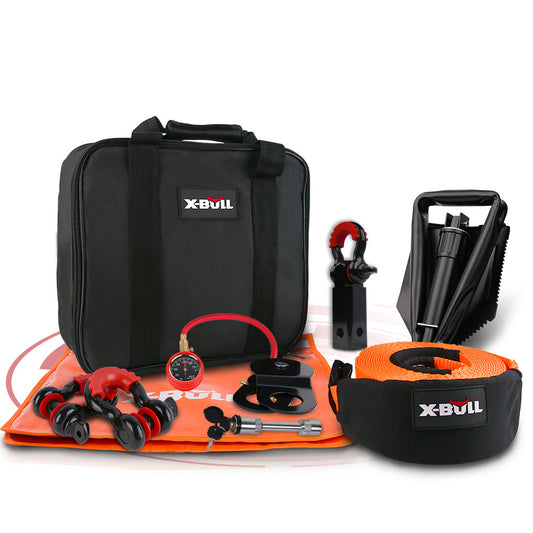 X-BULL Winch Recovery Kit 11PCS 4WD 4x4 Pack Off Road Snatch Strap